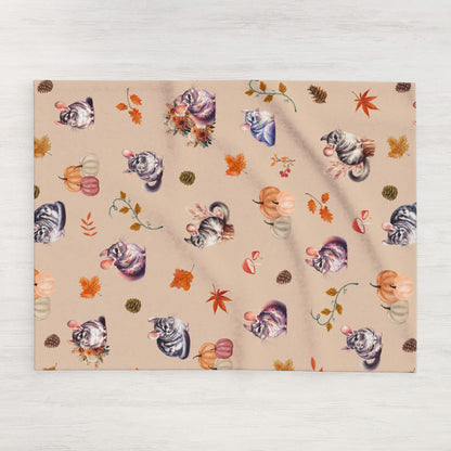 Chinchilla Themed Fleece Blanket, Warm Autumn Decor, Snuggle Blanket, Autumn Blanket, Home Comfort