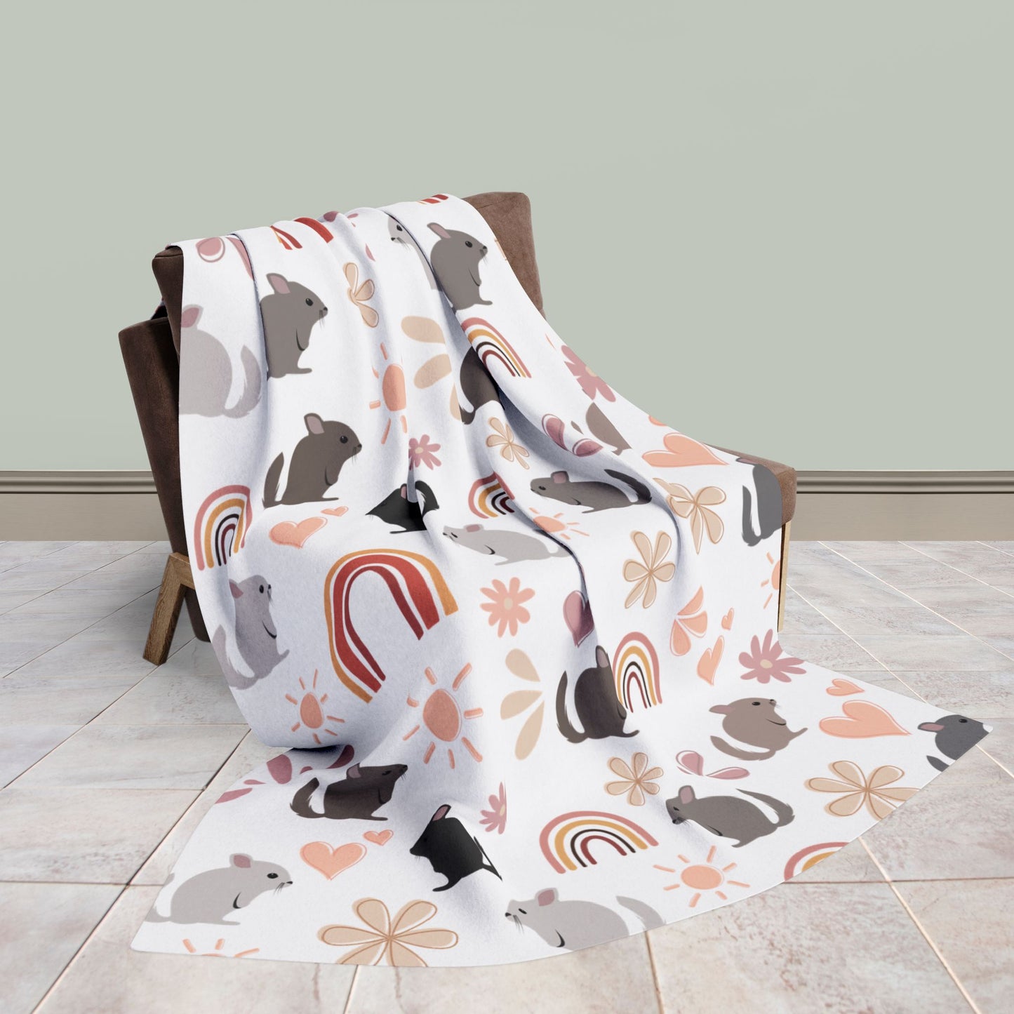 Cozy Fleece Blanket with Cute Chinchilla, Snuggly Throw, Perfect for Pet Lovers, Kids Room Decor, Gift for All Occasions