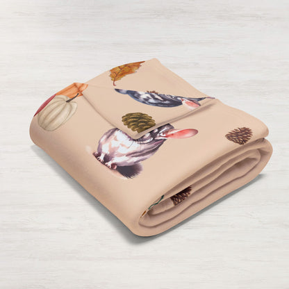 Chinchilla Themed Fleece Blanket, Warm Autumn Decor, Snuggle Blanket, Autumn Blanket, Home Comfort