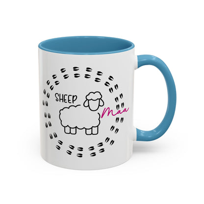Sheep Maaa Mug – Farm Life, for Women, Shepherdesses & Sheep Lovers, Colour Rim
