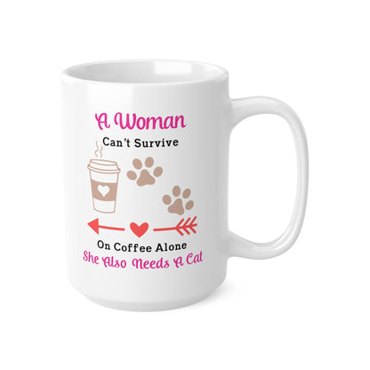 Cat & Coffee Mug - 11oz, 15oz - Cat Mug, Cat Gift, Cat Mom, Cat Mum