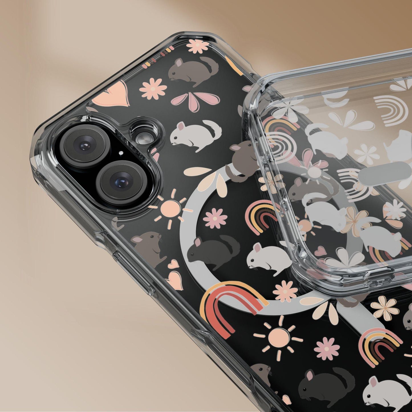 Retro Style Chinchilla MagSafe iPhone Clear Case