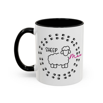 Sheep Maaa Mug – Farm Life, for Women, Shepherdesses & Sheep Lovers, Colour Rim