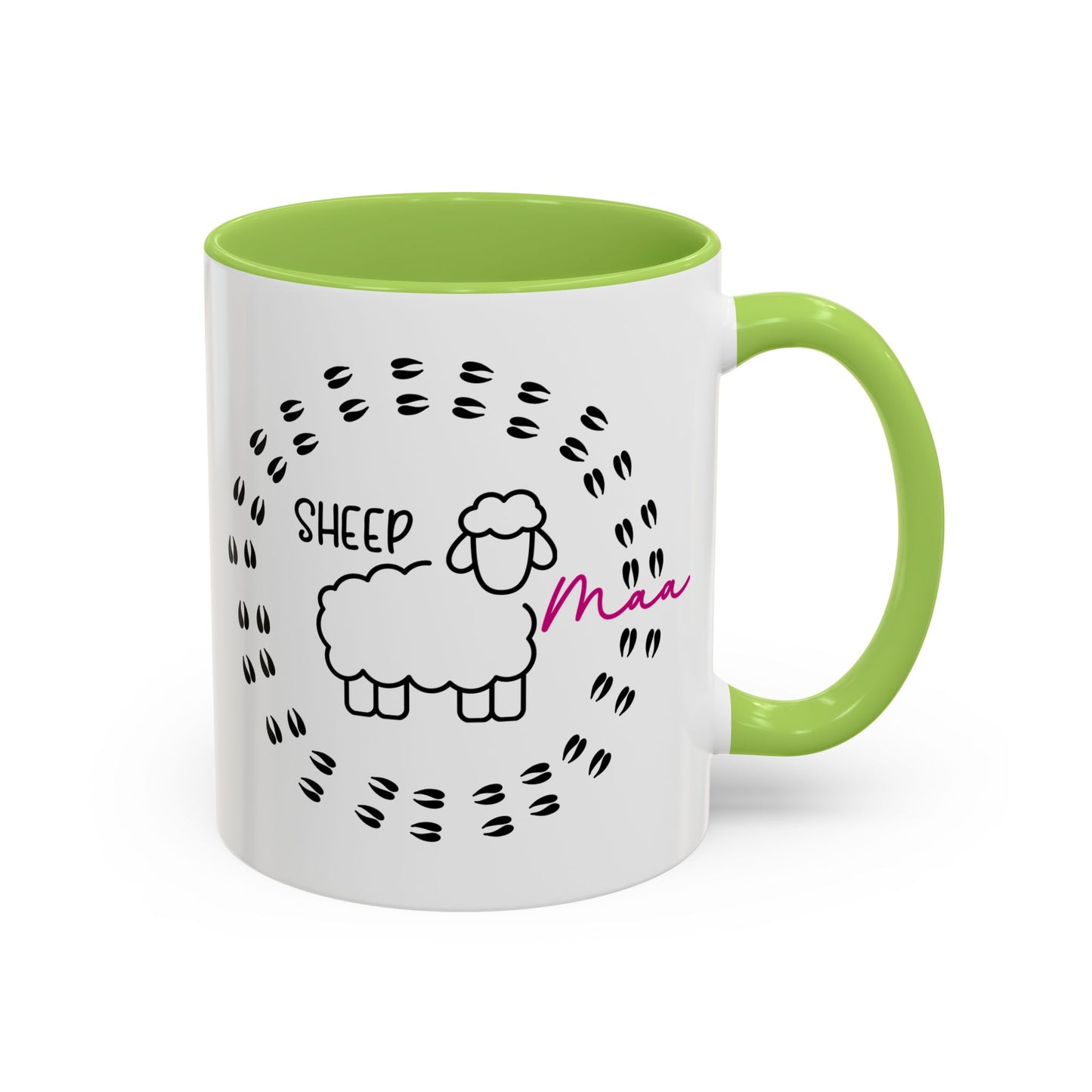 Sheep Maaa Mug – Farm Life, for Women, Shepherdesses & Sheep Lovers, Colour Rim