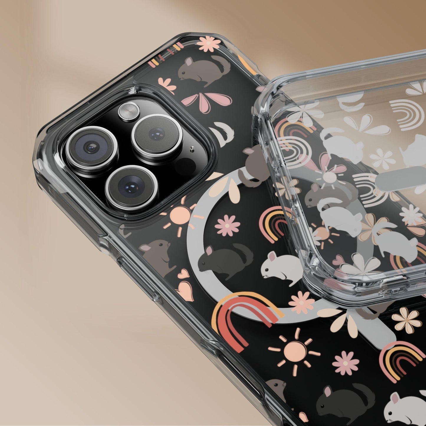 Retro Style Chinchilla MagSafe iPhone Clear Case