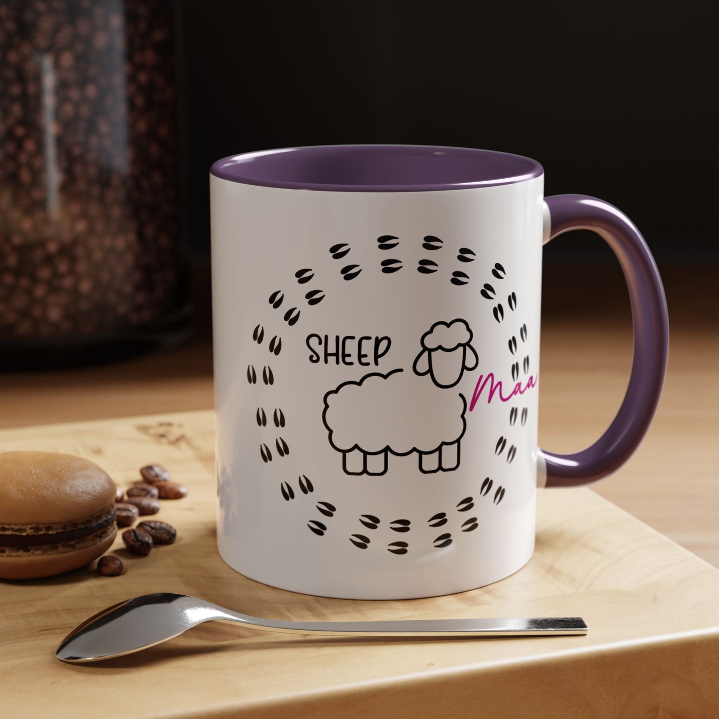 Sheep Maaa Mug – Farm Life, for Women, Shepherdesses & Sheep Lovers, Colour Rim