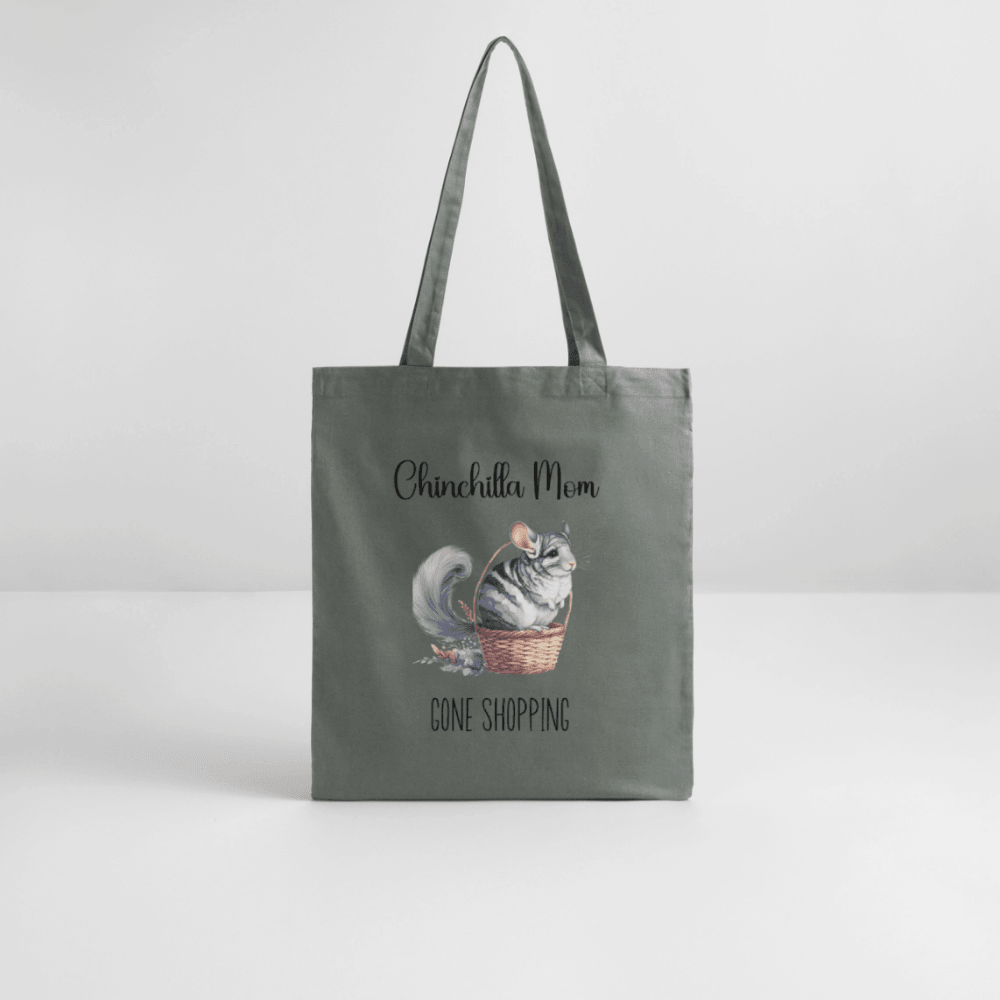 Chinchilla Mom 'Gone Shopping' Tote Bag - anthracite