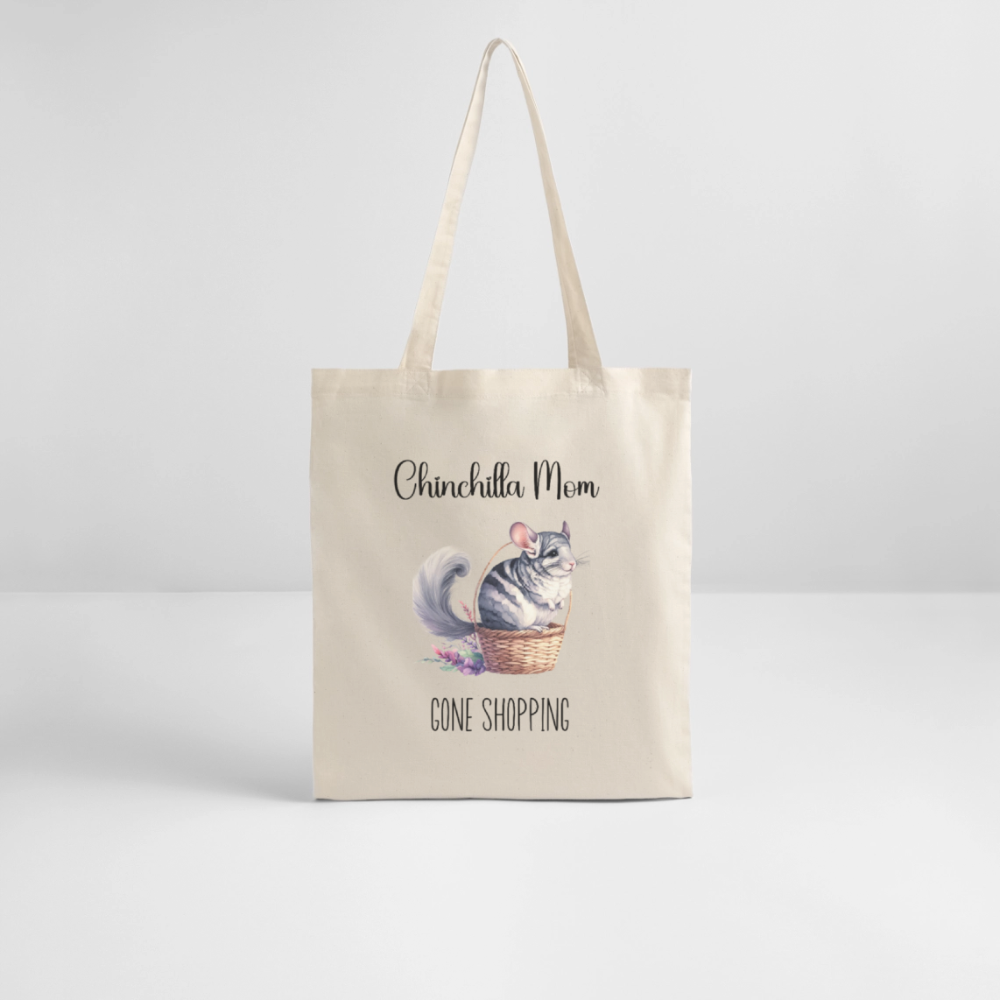 Chinchilla Mom 'Gone Shopping' Tote Bag - natural raw