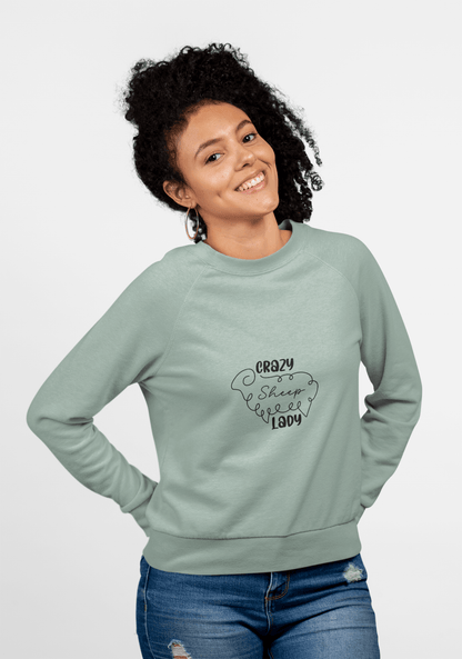 Sheep Sweatshirt - Crazy Sheep Lady Outline Design