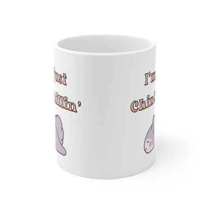 Sleepy Chinchilla 'I'm Just Chinchillin' Funny Coffee Mug