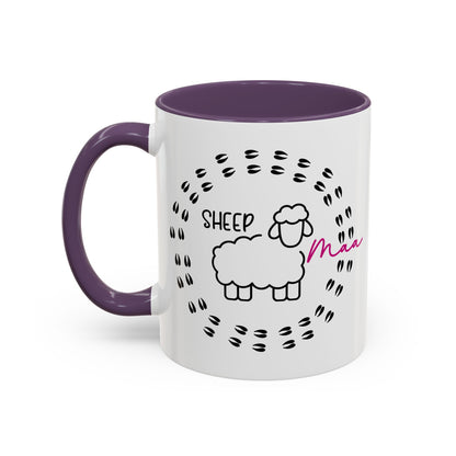 Sheep Maaa Mug – Farm Life, for Women, Shepherdesses & Sheep Lovers, Colour Rim