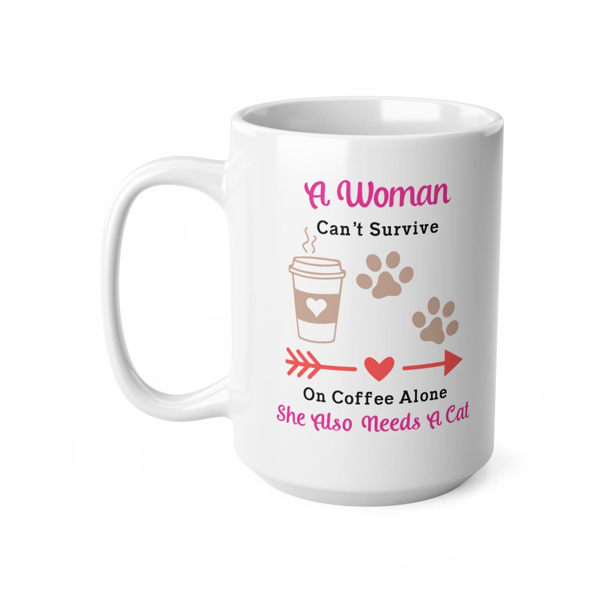 Cat & Coffee Mug - 11oz, 15oz - Cat Mug, Cat Gift, Cat Mom, Cat Mum
