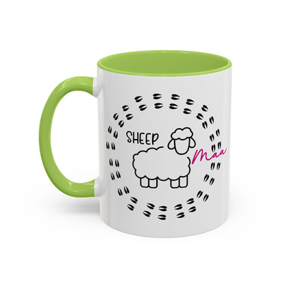 Sheep Maaa Mug – Farm Life, for Women, Shepherdesses & Sheep Lovers, Colour Rim