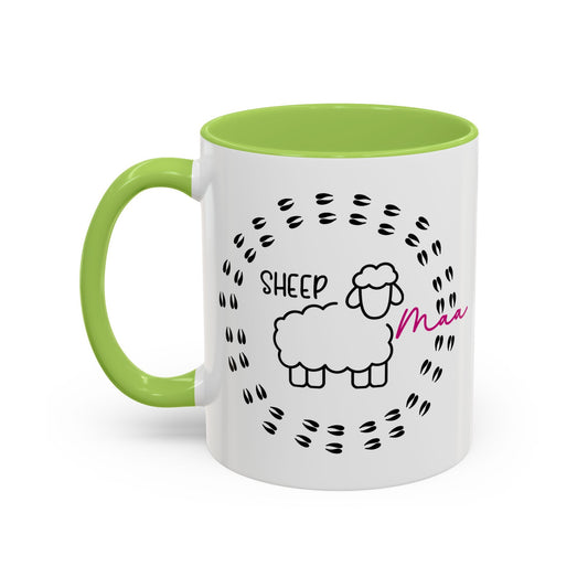 Sheep Maaa Mug – Farm Life, for Women, Shepherdesses & Sheep Lovers, Colour Rim