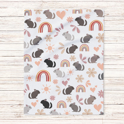 Cozy Fleece Blanket with Cute Chinchilla, Snuggly Throw, Perfect for Pet Lovers, Kids Room Decor, Gift for All Occasions