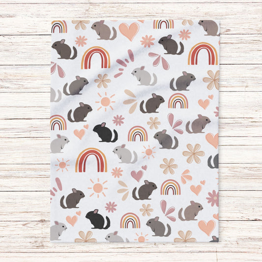 Cozy Fleece Blanket with Cute Chinchilla, Snuggly Throw, Perfect for Pet Lovers, Kids Room Decor, Gift for All Occasions