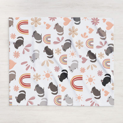 Cozy Fleece Blanket with Cute Chinchilla, Snuggly Throw, Perfect for Pet Lovers, Kids Room Decor, Gift for All Occasions