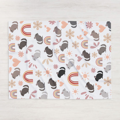Cozy Fleece Blanket with Cute Chinchilla, Snuggly Throw, Perfect for Pet Lovers, Kids Room Decor, Gift for All Occasions