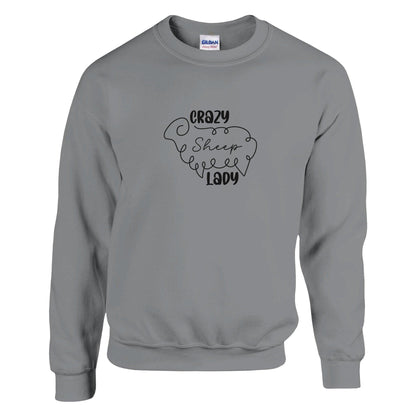 Crazy sheep lady sweatshirt grey silver