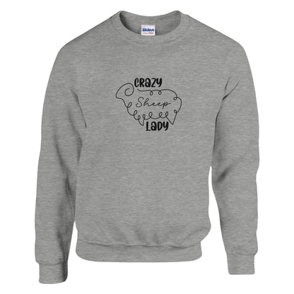 Crazy sheep lady sweatshirt heather grey
