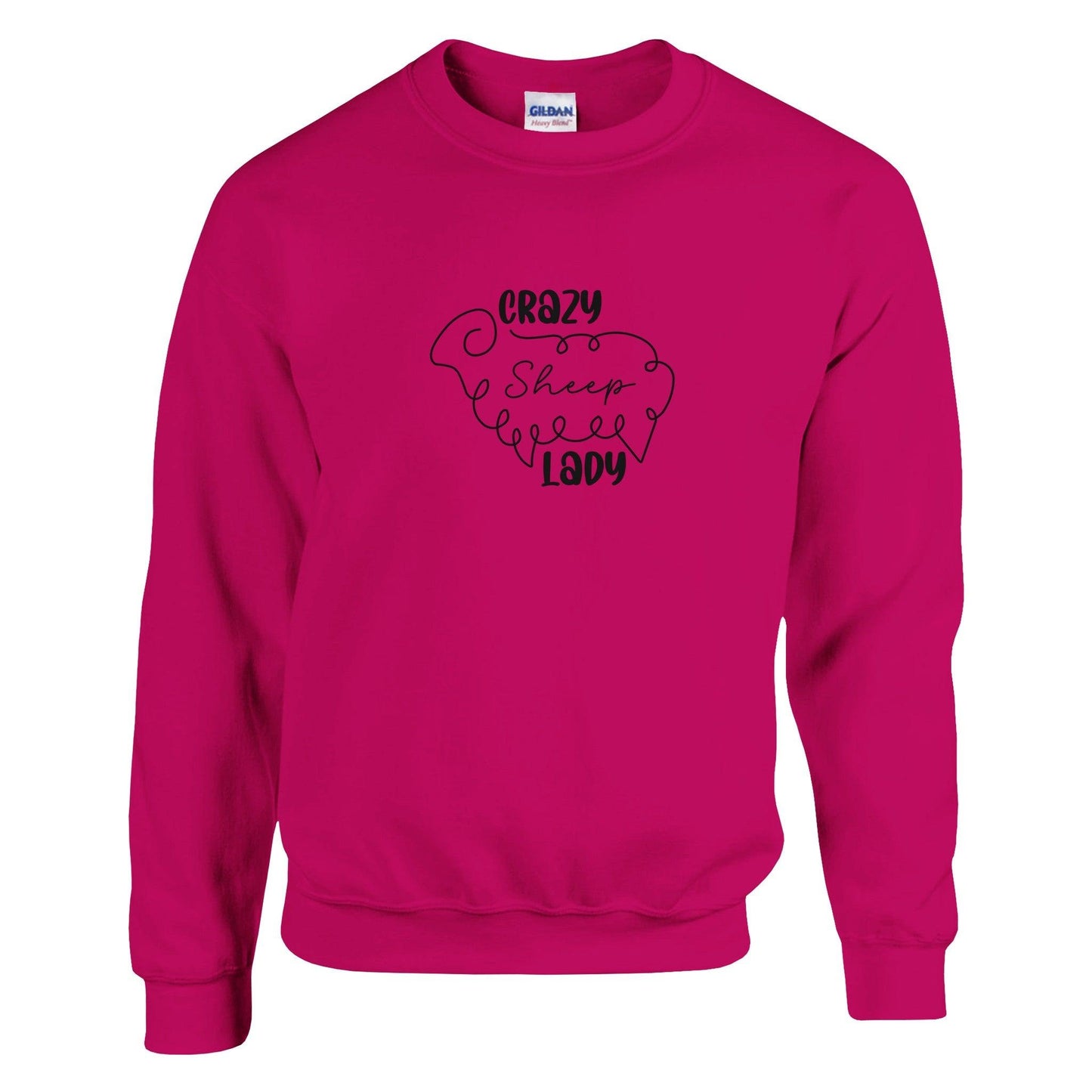 Crazy sheep lady sweatshirt hot pink magenta