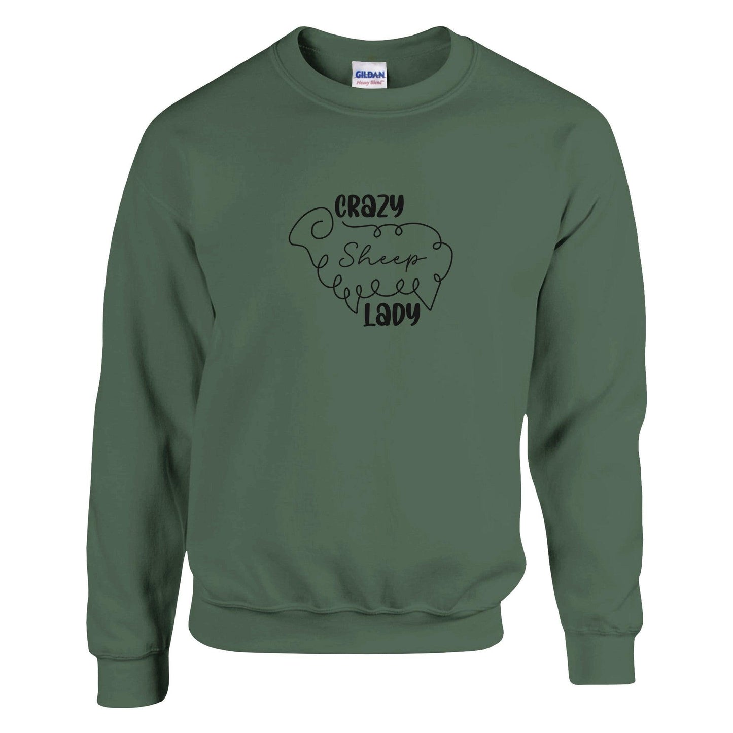 Crazy sheep lady sweatshirt green