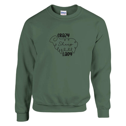 Crazy sheep lady sweatshirt green