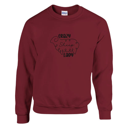 Crazy sheep lady sweatshirt red