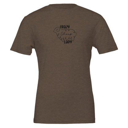 Crazy sheep lady t-shirt brown