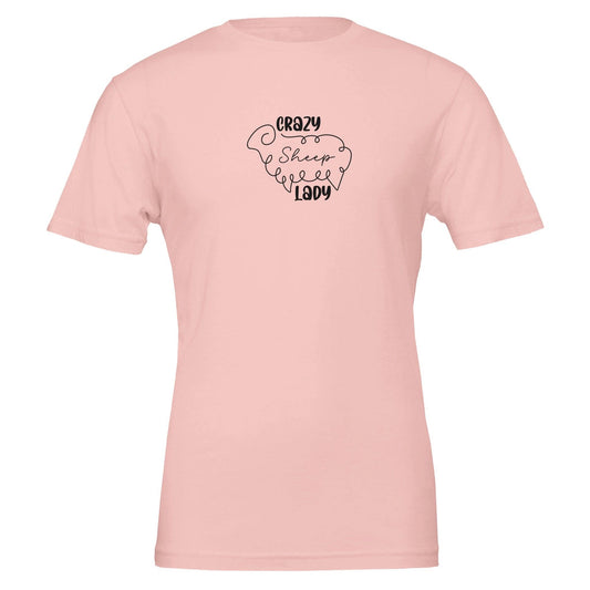 Crazy sheep lady t-shirt pink