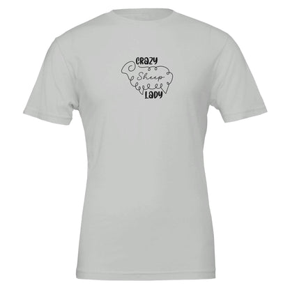 Crazy sheep lady t-shirt silver