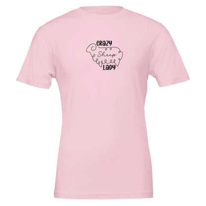 Crazy sheep lady t-shirt spft pink