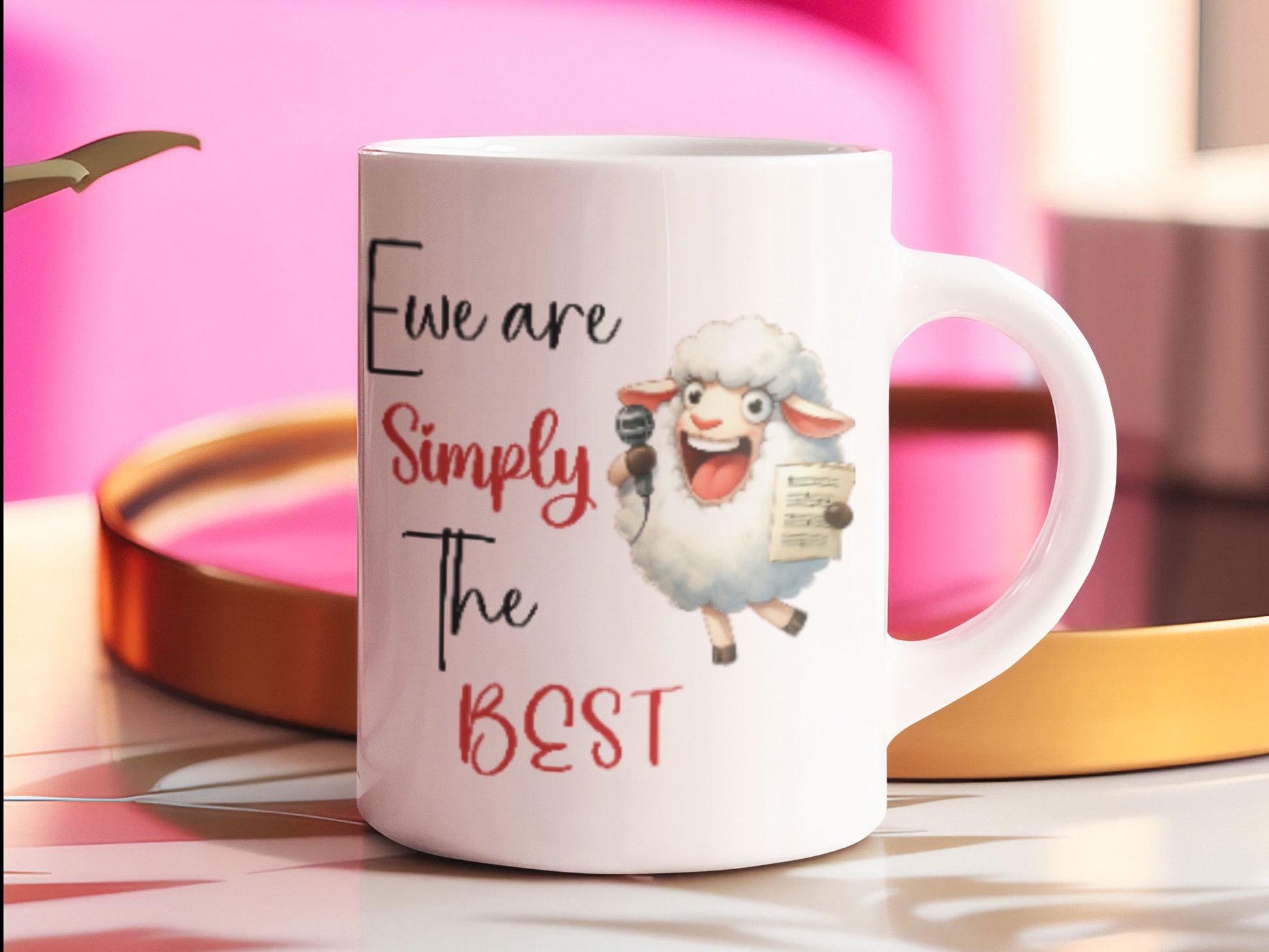 Music animal mug, Ewe Are Simply The Best, Tina Turner gift, Funny music gift