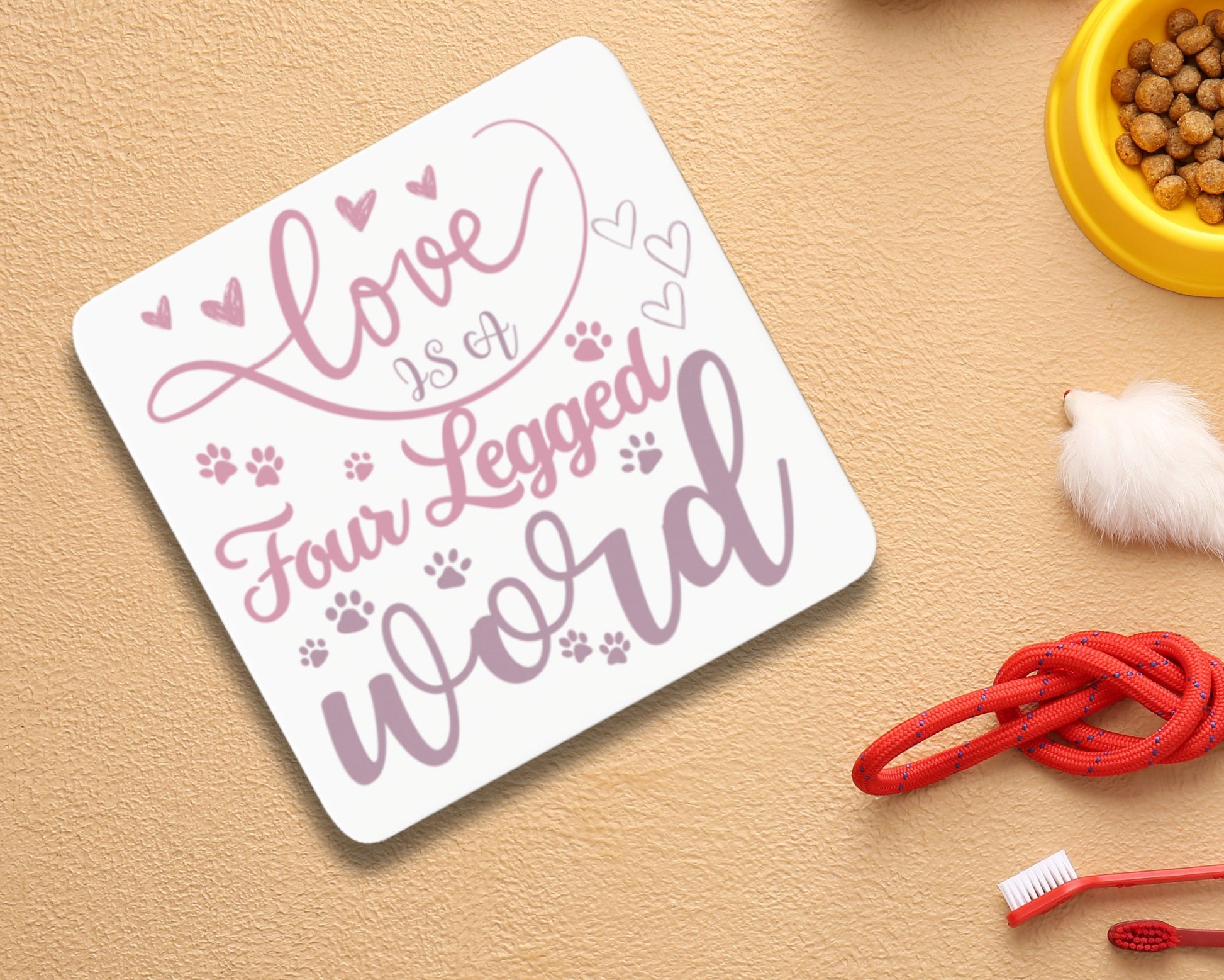 Love is a 4 Legged word, pet coaster, pet gift, animal gift, animal lover gift