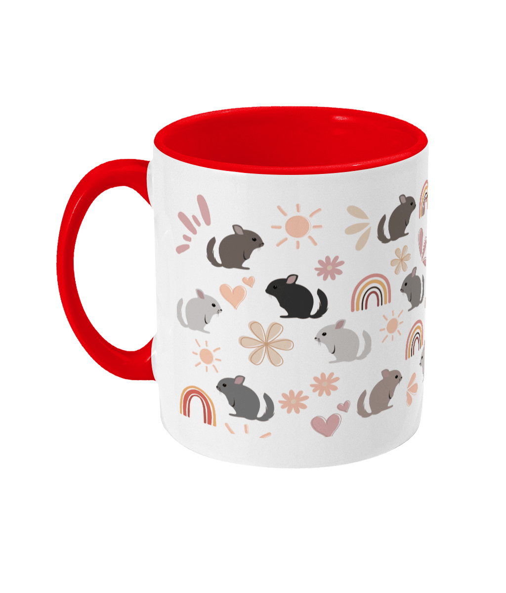 Retro vintage chinchilla mug red