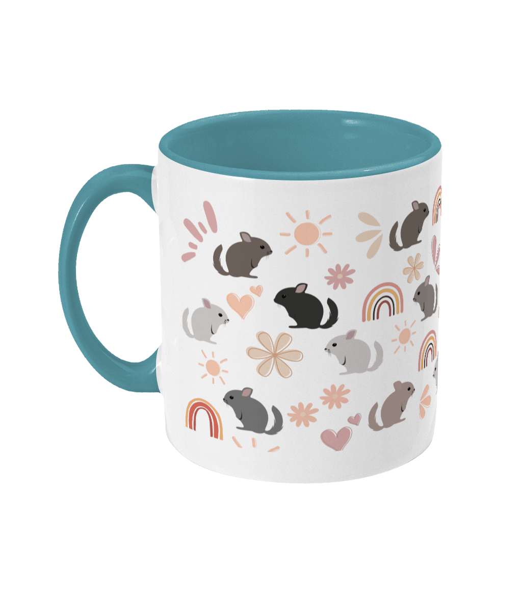 Retro vintage chinchilla mug sky blue