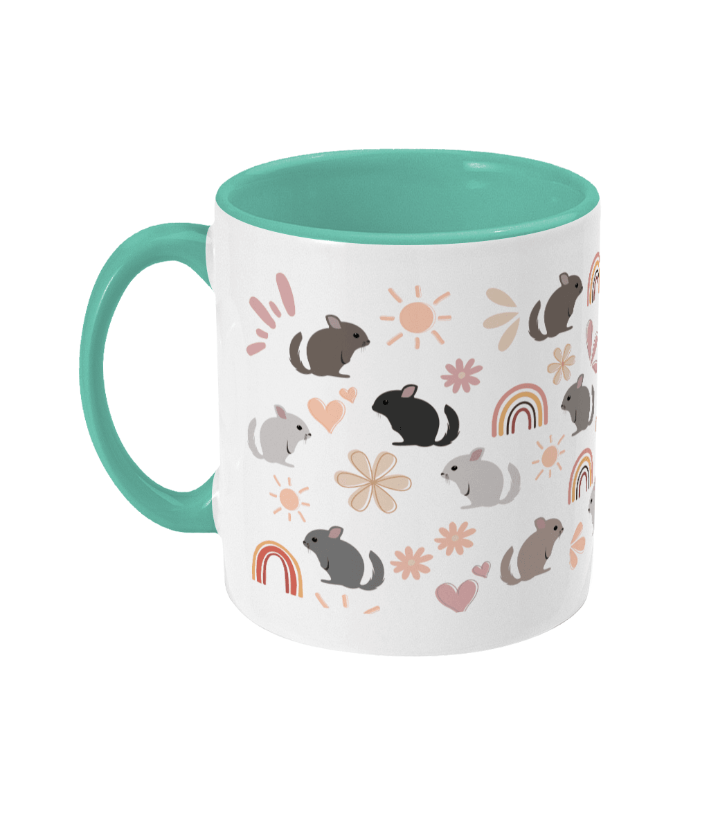 Retro vintage chinchilla mug teal