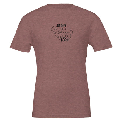 crazy sheep lady t-shirt heather brown purple