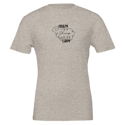 crazy sheep lady t-shirt heather grey