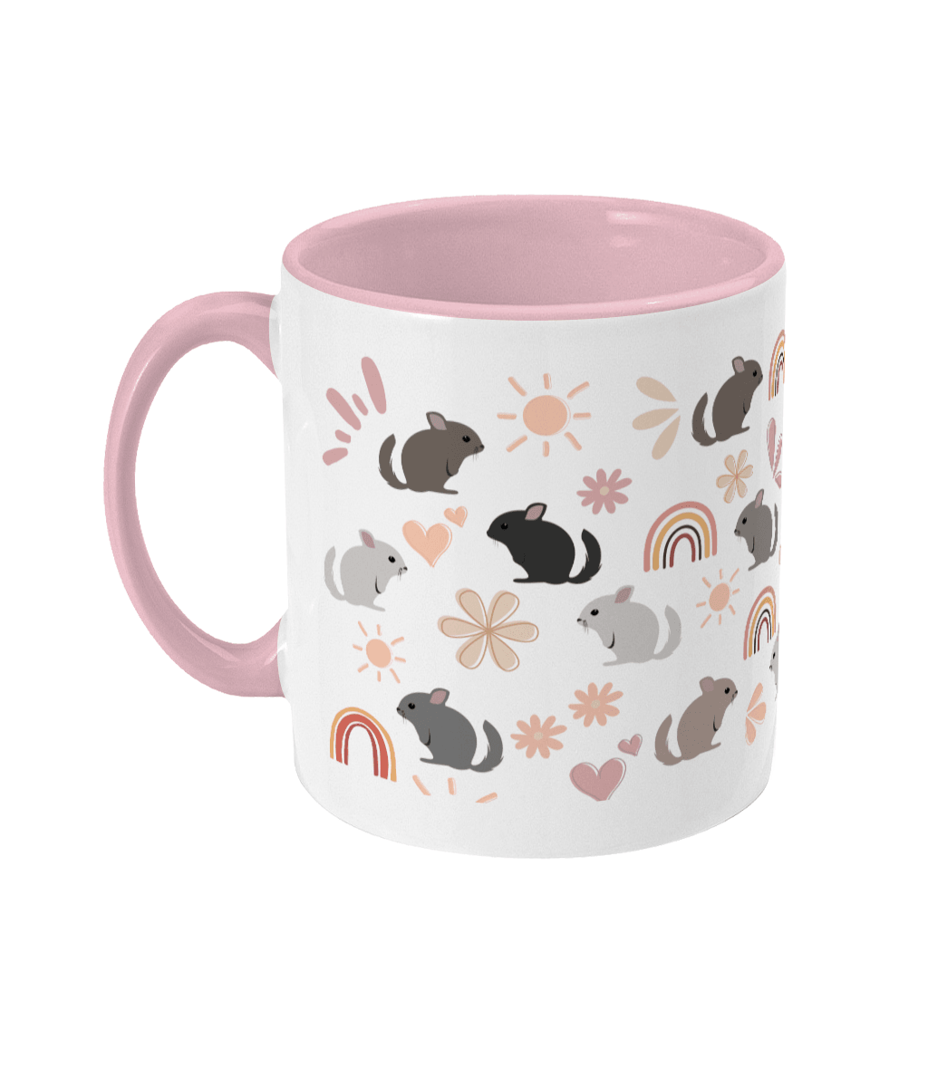 Retro vintage chinchilla mug pink